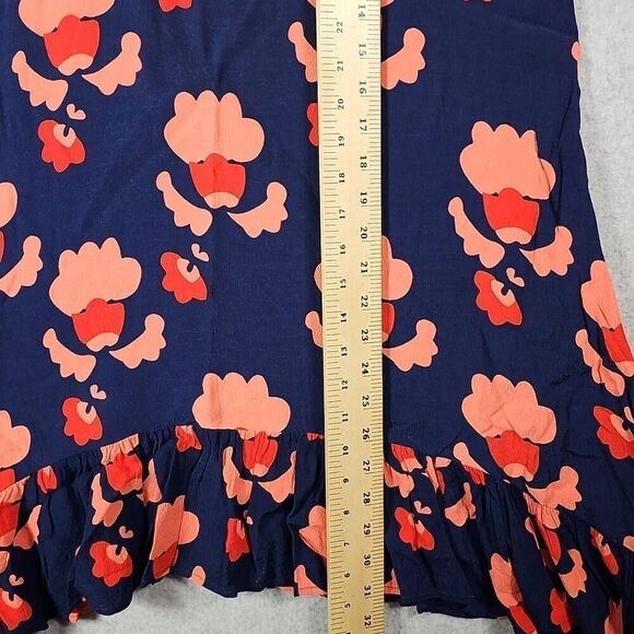 Mister Zimi Womens Dress Long Sleeve Navy Blue Orange Oversize Size 10 Viscous - Picture 8 of 10